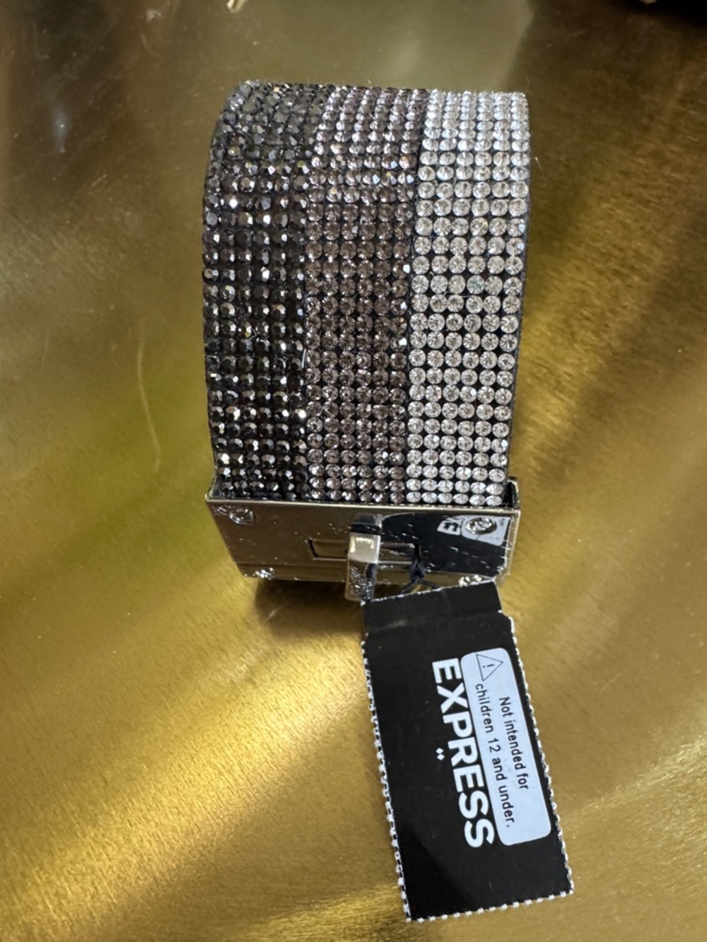 Express Rhinestone  bracelet - Silver & Gunmetal
